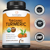 Sunergetic Organic Turmeric Supplement 1400mg with Black Pepper close-up