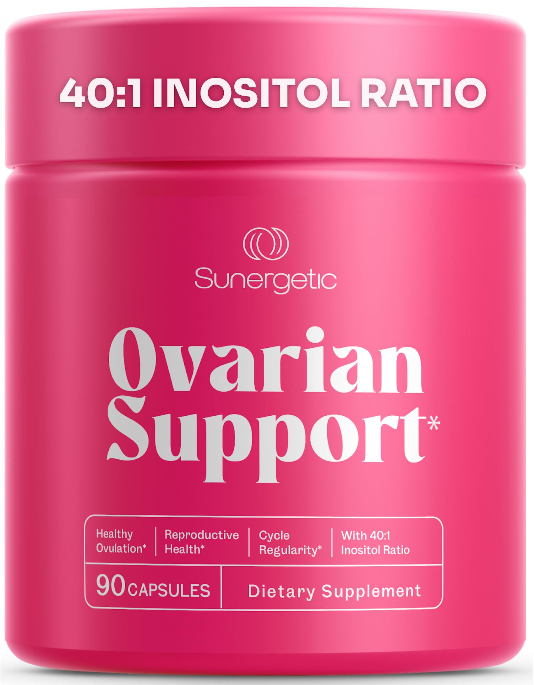 Sunergetic Ovarian Support Supplement front view with label