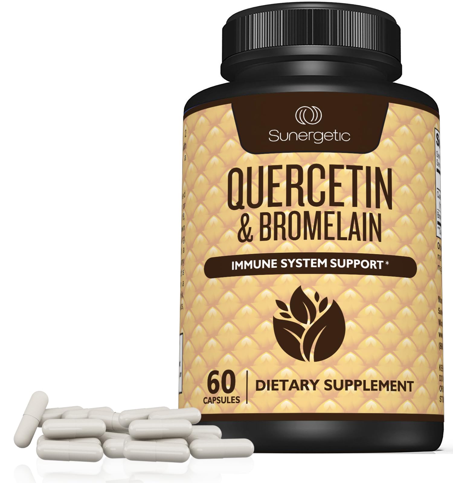Sunergetic Quercetin & Bromelain Supplement ingredients list