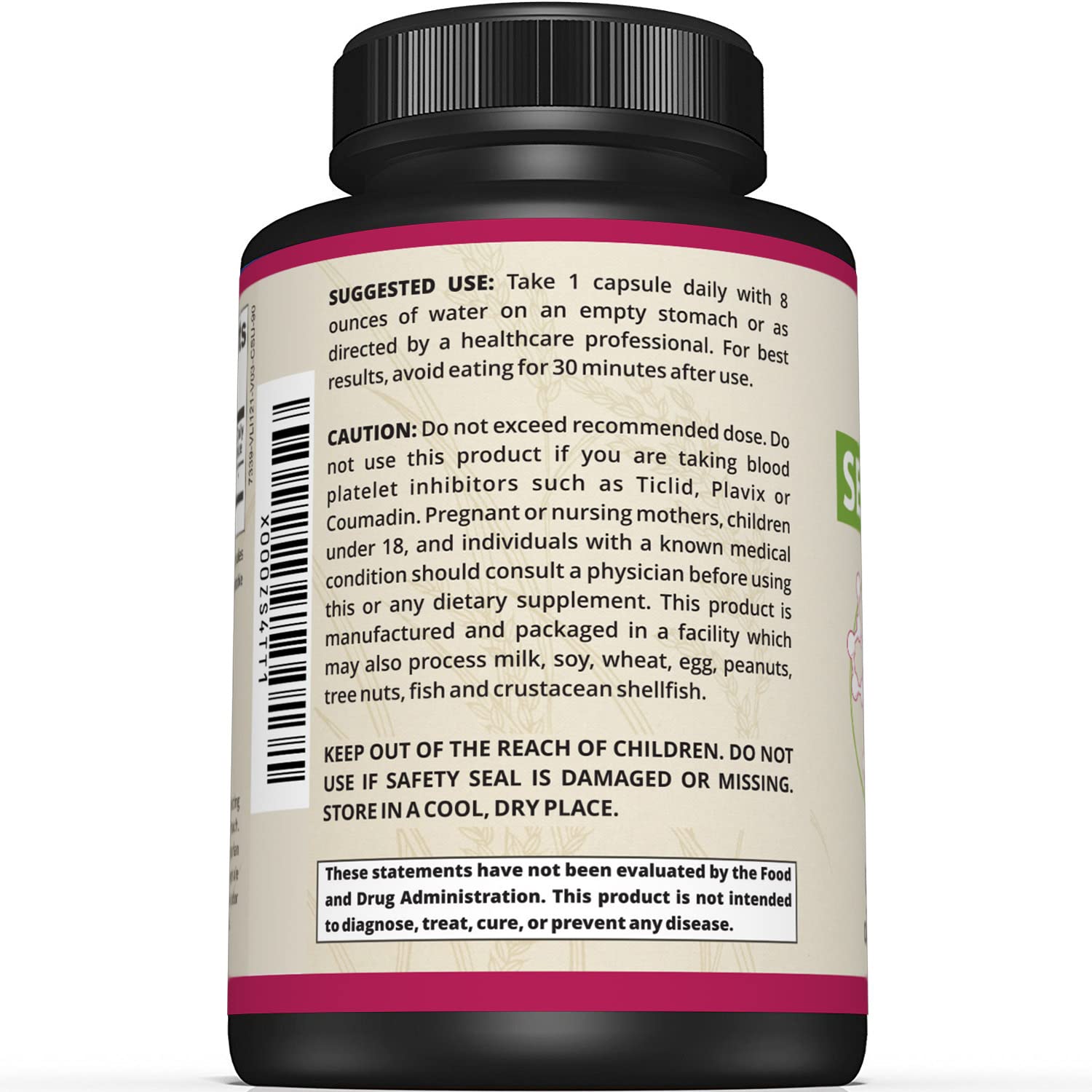 Sunergetic Serrapeptase Enzyme Supplement capsules in a hand