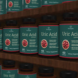 Sunergetic Uric Acid Support Supplement displayed with other herbal supplements