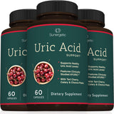 Sunergetic Uric Acid Support Supplement in hand for size reference
