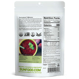 Sunfood Organic Beet Root Powder packaging back view