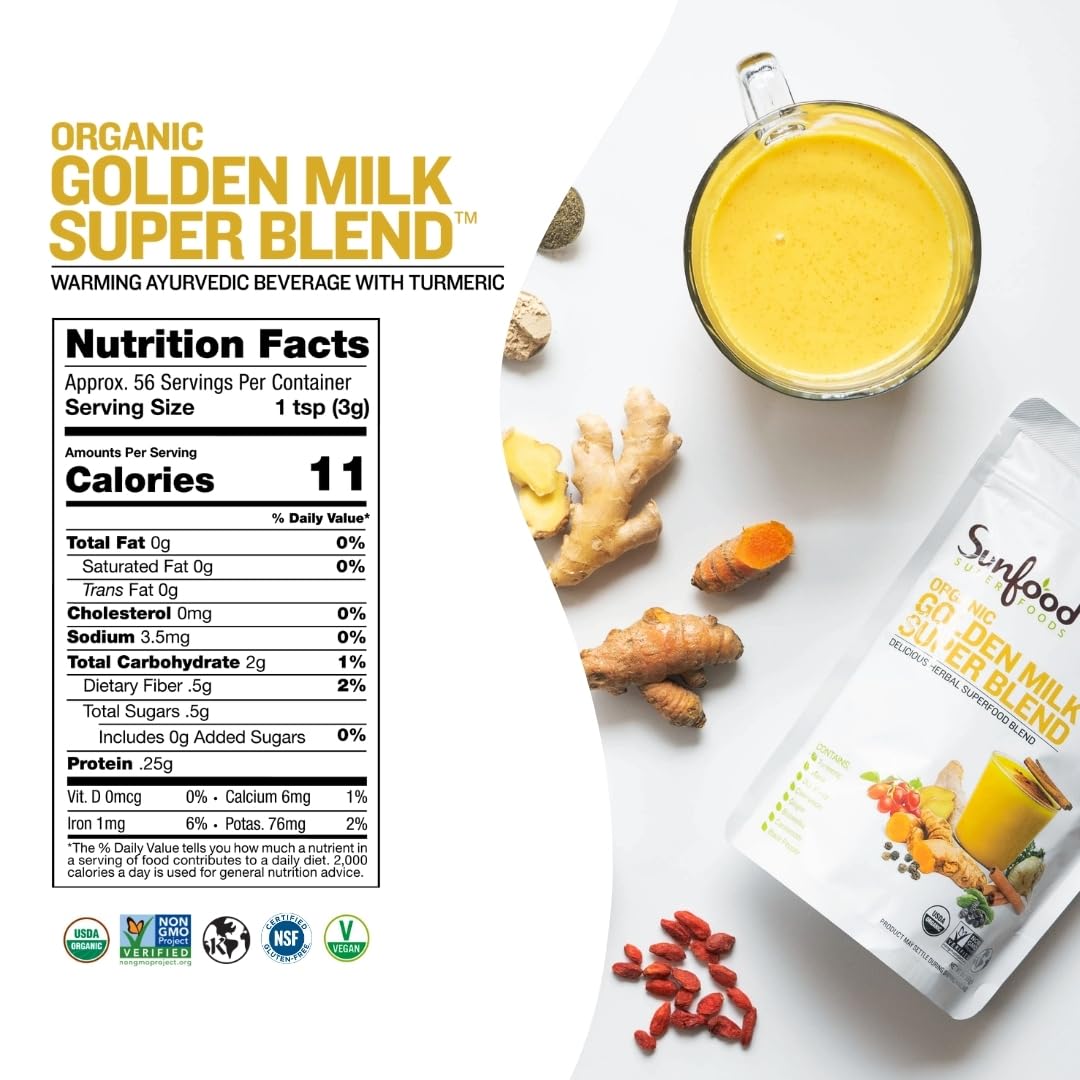 Sunfood Superfoods Golden Milk Powder 170g lifestyle scene