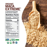 Sunfood Superfoods Maca Extreme Organic Powder scoop with powder