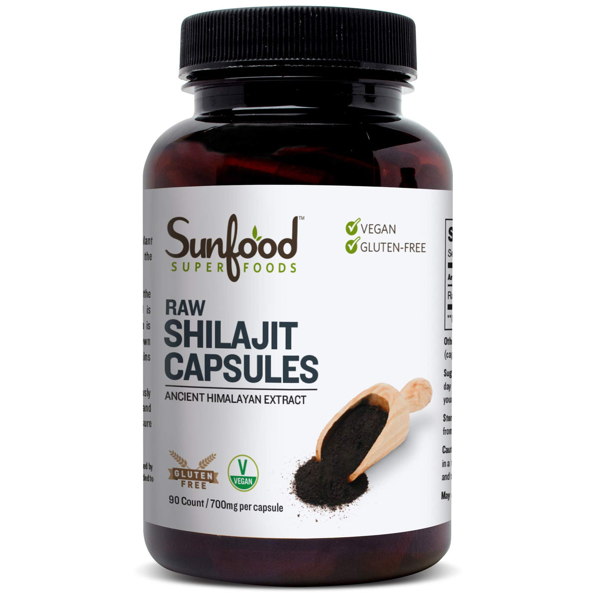Sunfood Superfoods Shilajit Capsules 500mg front view