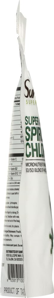 Sunfood Superfoods Spirulina & Chlorella Capsules side view