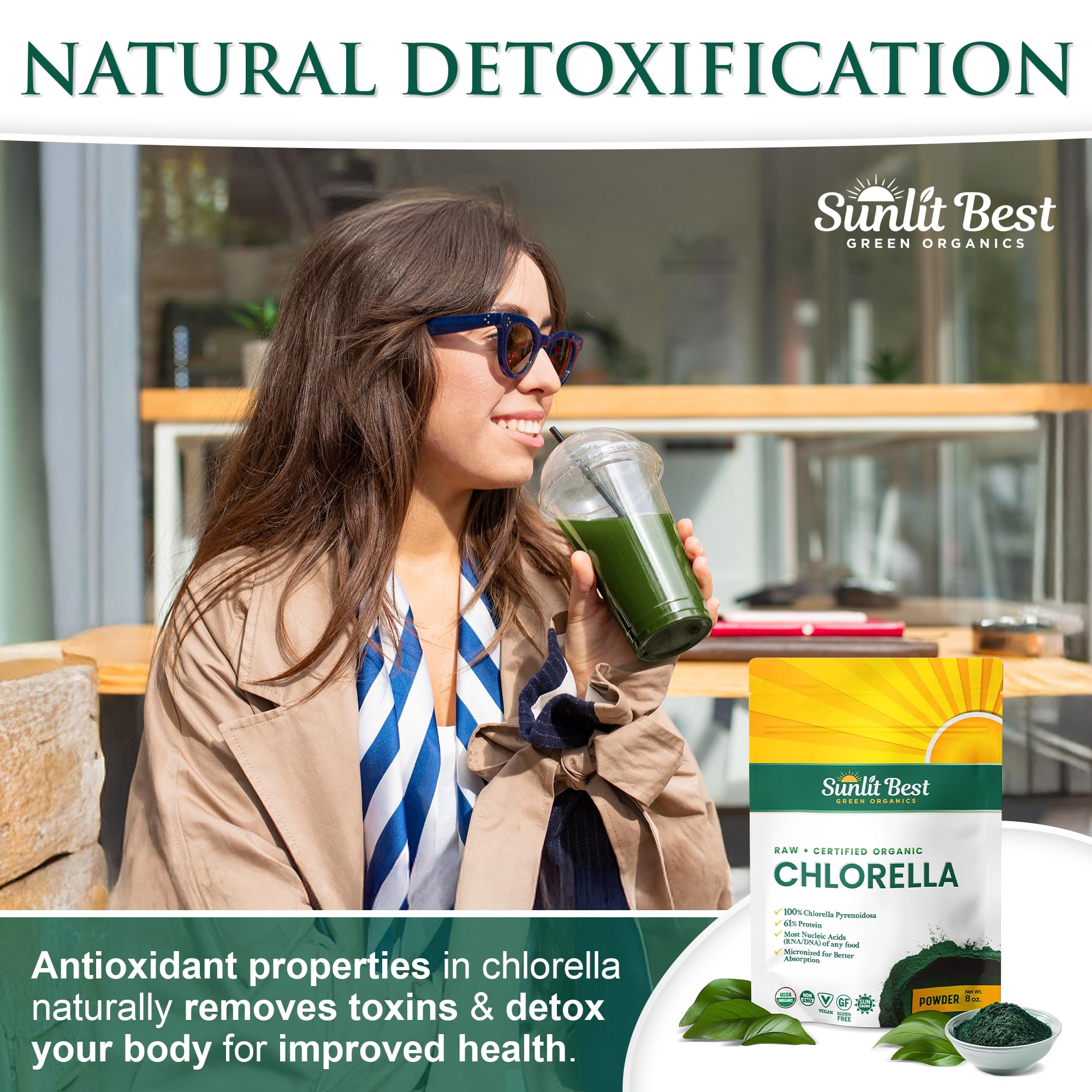 Sunlit Best Green Organics Chlorella Powder nutritional information