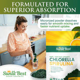 Sunlit Best Green Organics Chlorella Spirulina Powder with fresh fruits