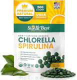 Sunlit Best Green Organics Chlorella Spirulina Tablets front view