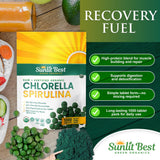 Sunlit Best Green Organics Chlorella Spirulina Tablets in a lifestyle setting