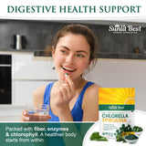 Sunlit Best Green Organics Chlorella Spirulina Tablets in hand