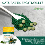 Sunlit Best Green Organics Chlorella Spirulina Tablets on a wooden table