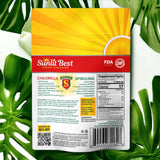 Sunlit Best Green Organics Chlorella Spirulina Tablets with a glass of water