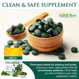 Sunlit Best Green Organics Chlorella Tablets 250mg with measuring scoop