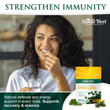 Sunlit Best Green Organics Spirulina Tablets in hand