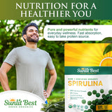 Sunlit Best Green Organics Spirulina Tablets with measuring scoop