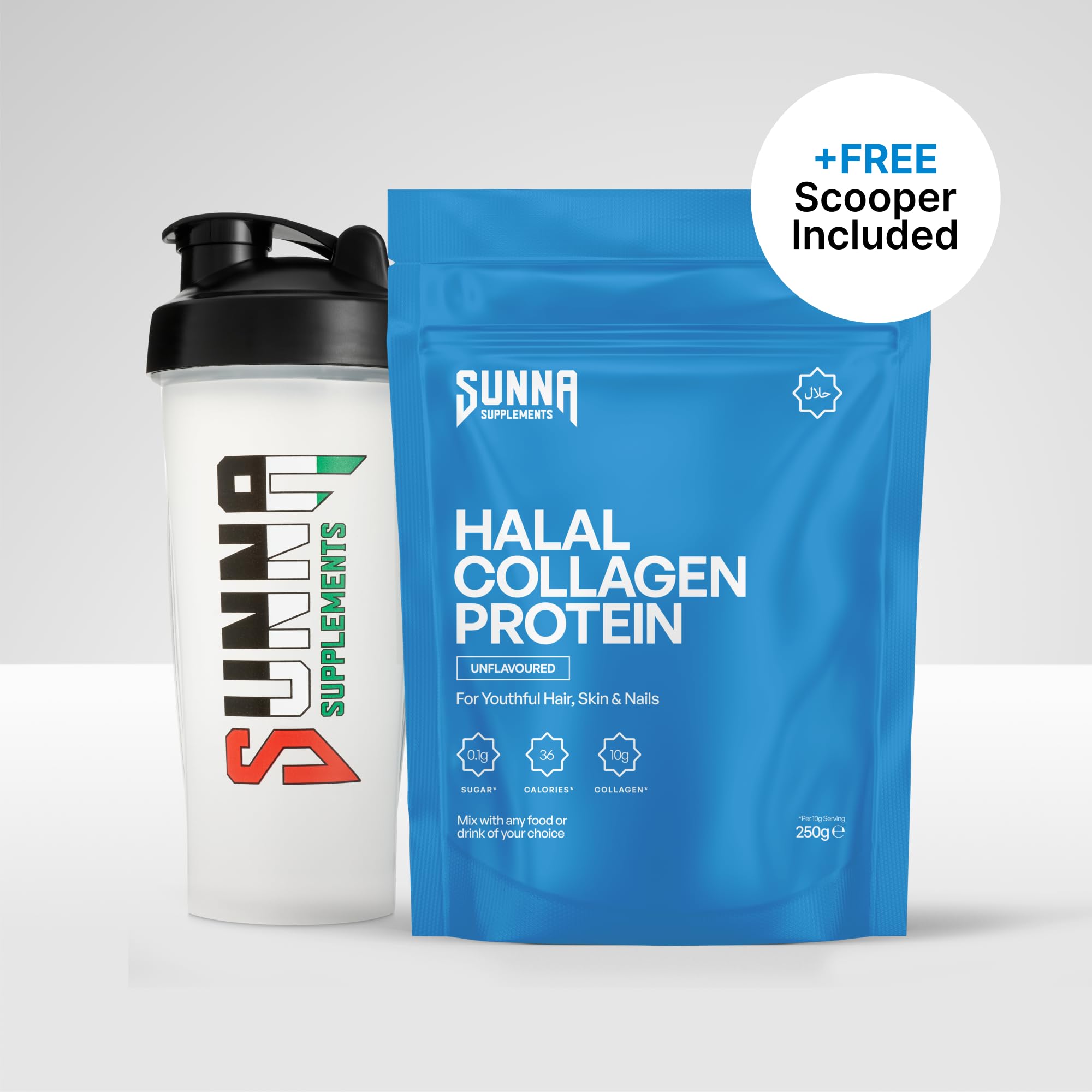 SUNNA SUPPLEMENTS Halal Collagen Powder serving suggestion