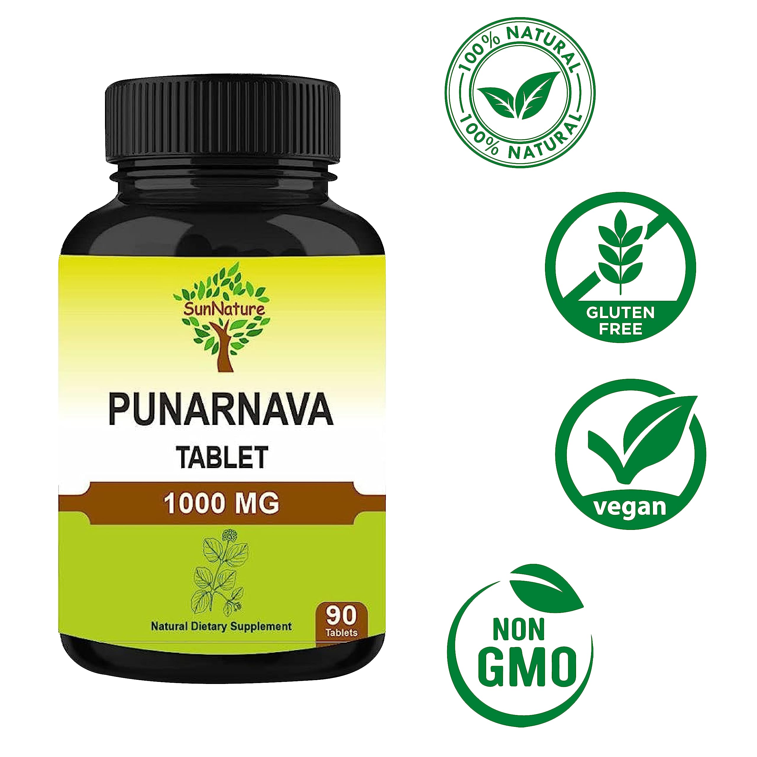 SunNature Punarnava Tablets on a wooden table