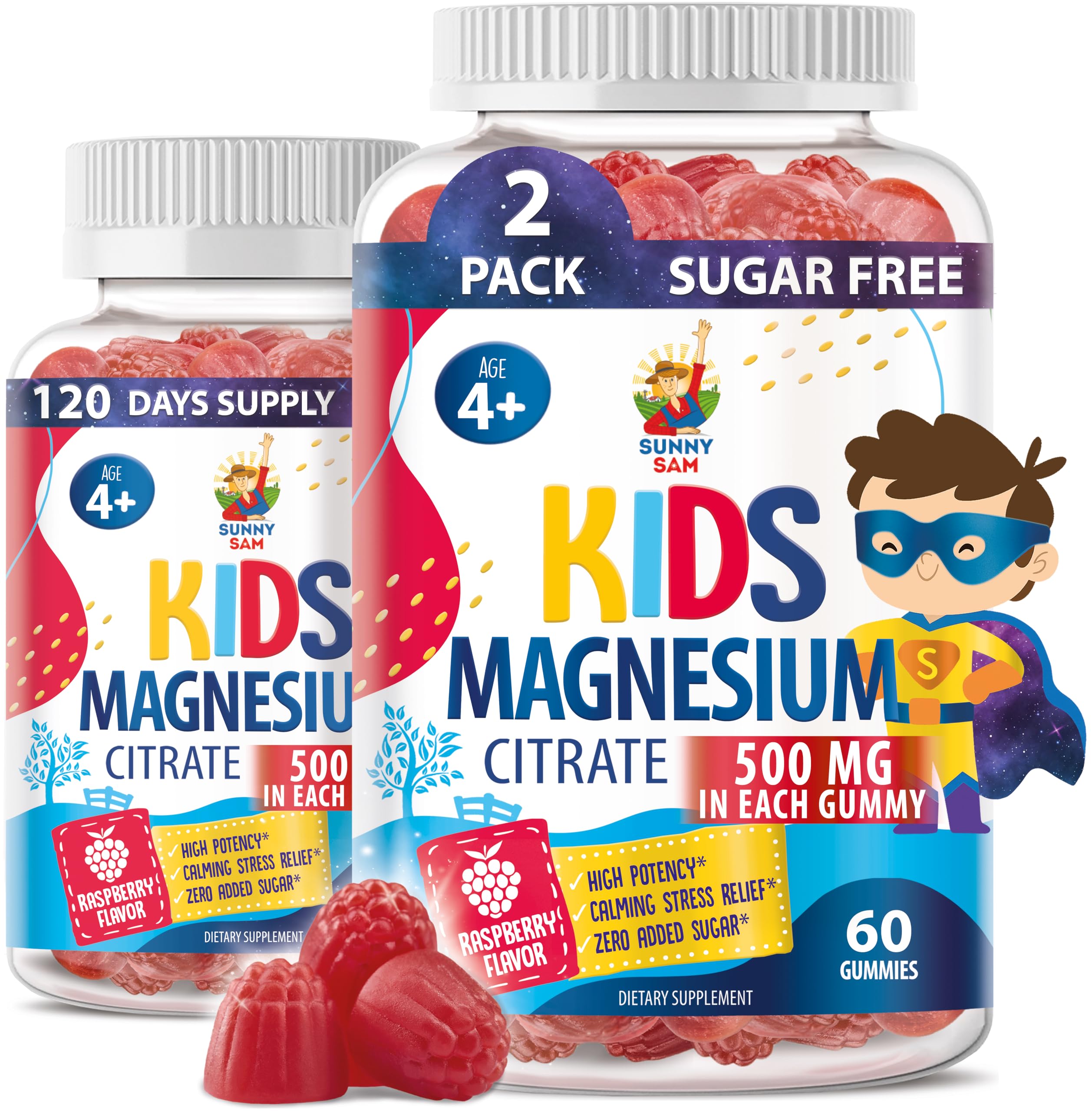 SUNNY SAM Magnesium Citrate Gummies for Kids front view