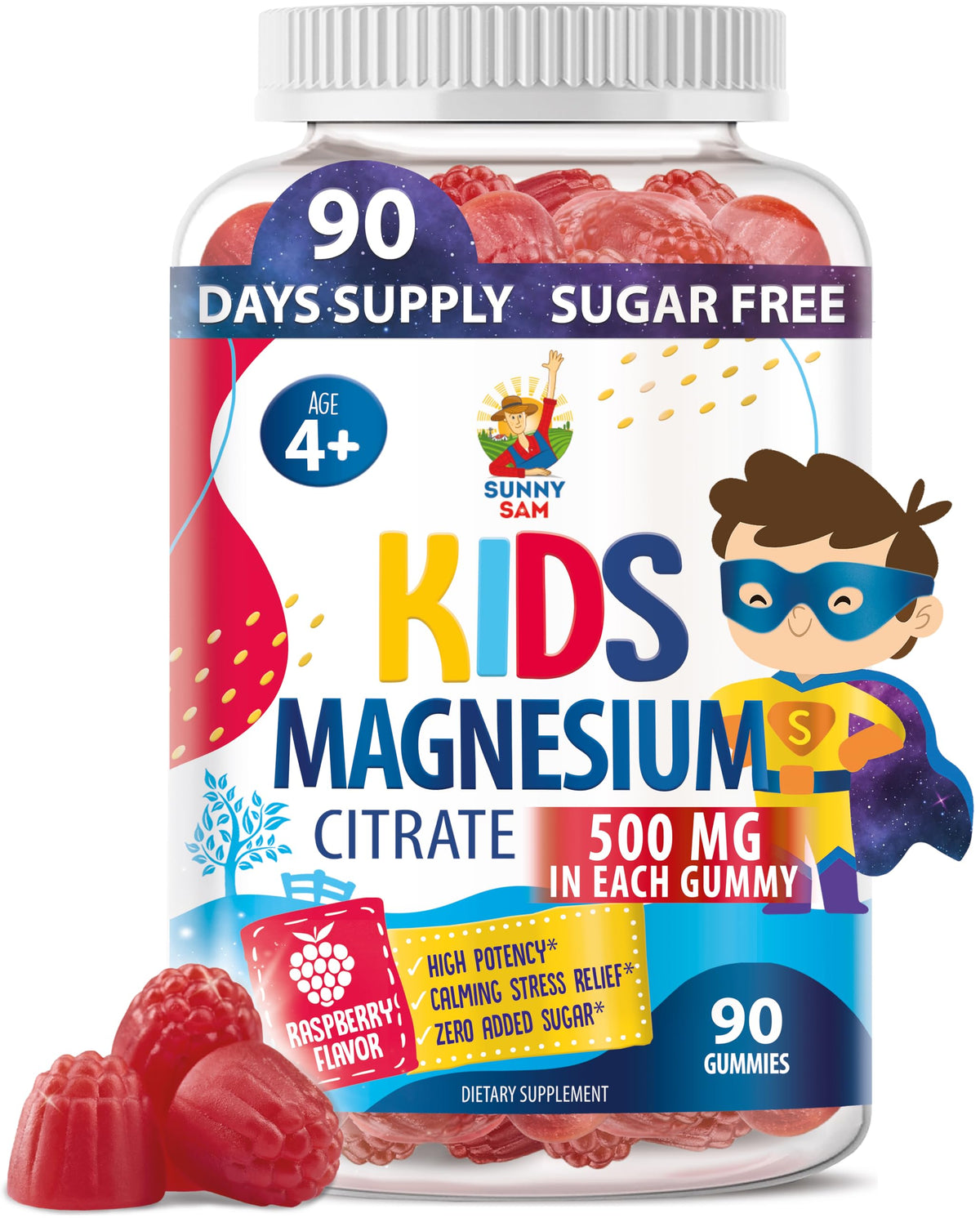 SUNNY SAM Magnesium Citrate Gummies for Kids front view