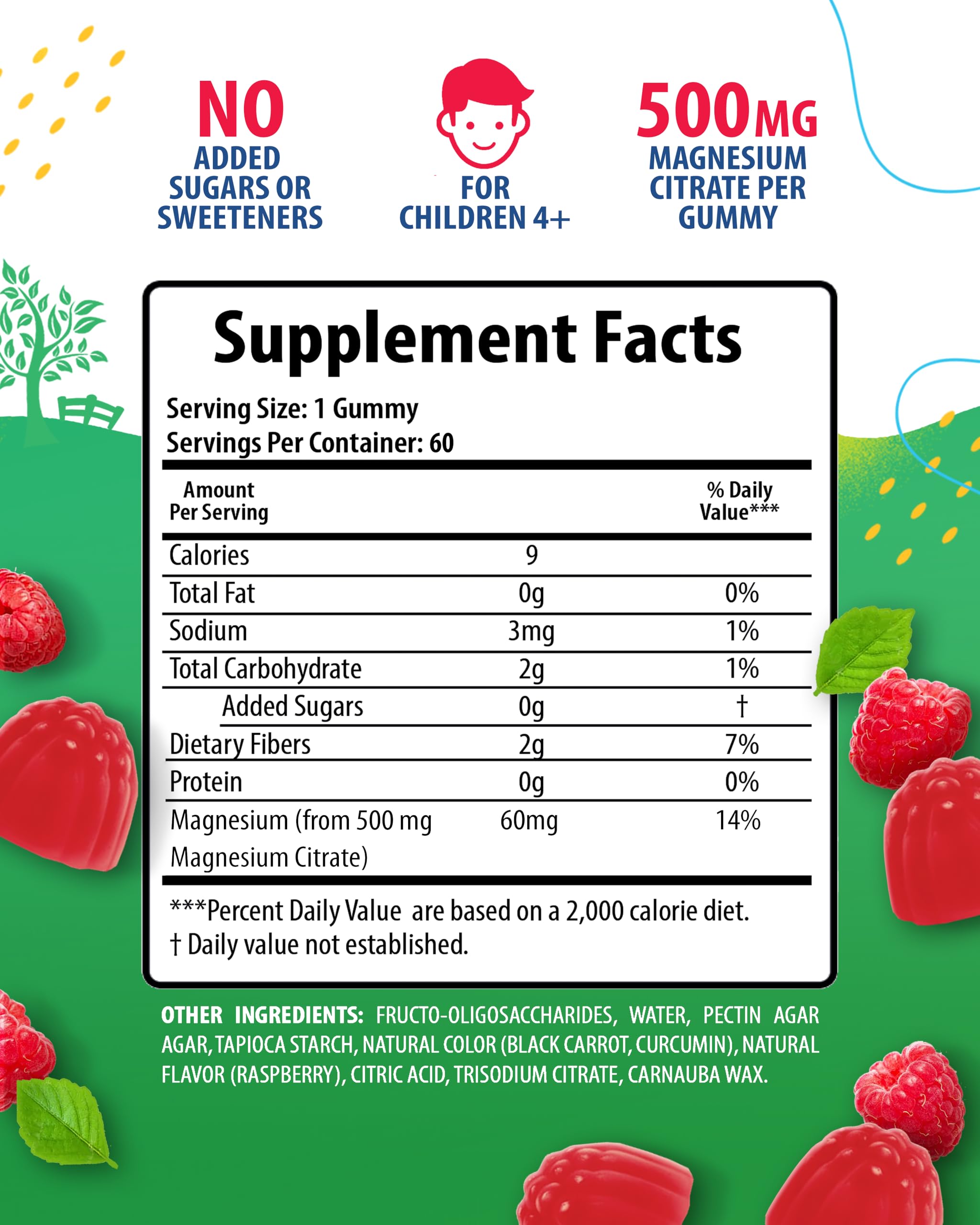 SUNNY SAM Magnesium Citrate Gummies packaging side view