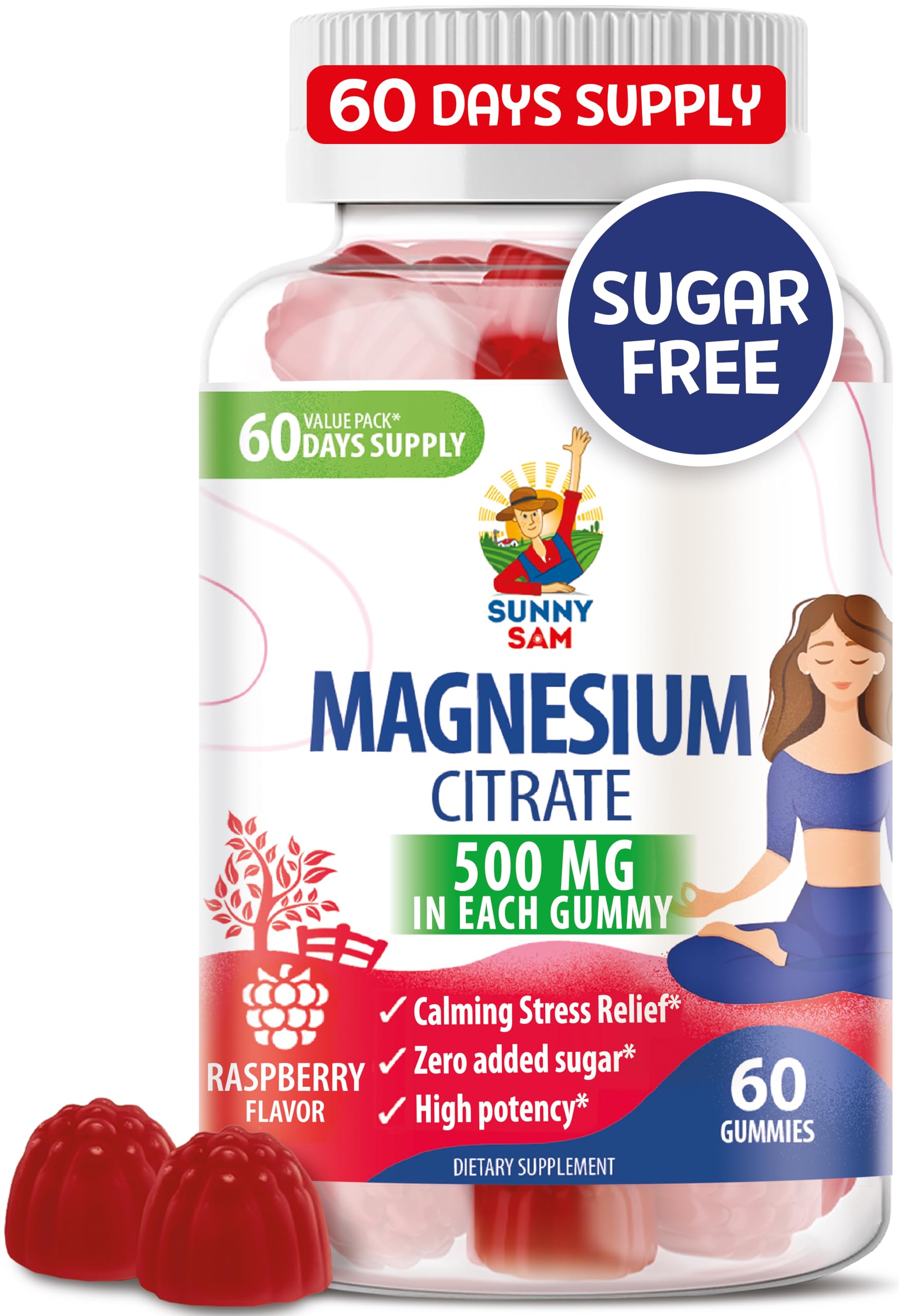 SUNNY SAM Magnesium Gummies for Kids front view packaging