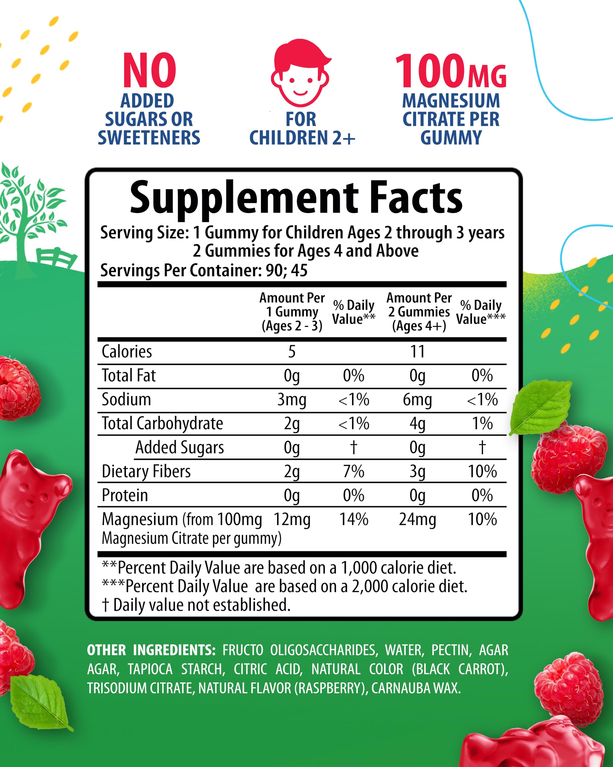 SUNNY SAM Magnesium Gummies for Kids raspberry flavour close-up