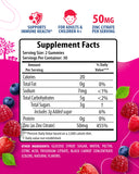 SUNNY SAM Zinc Gummies 50mg side view showing nutrition facts