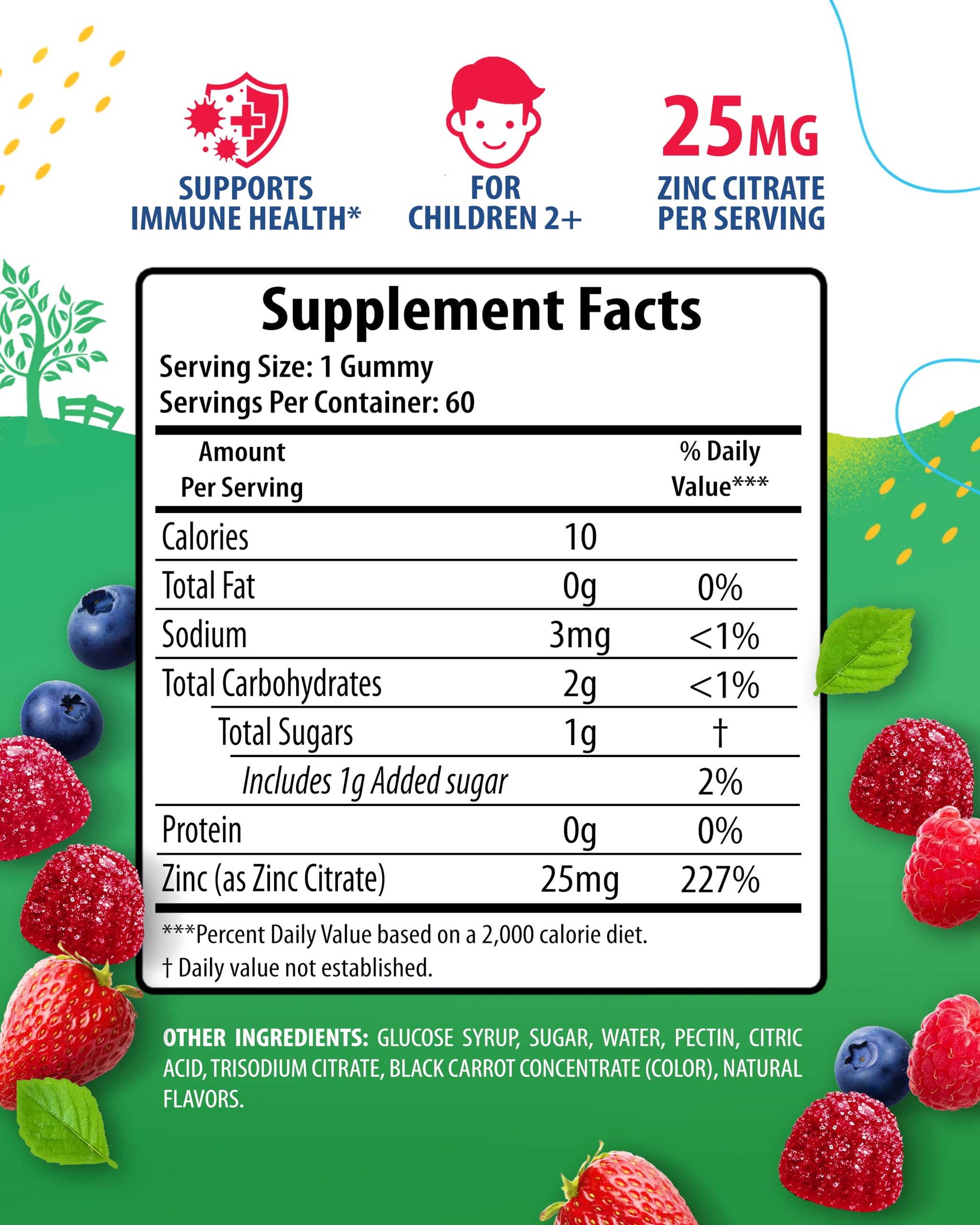 SUNNY SAM Zinc Gummies for Kids side view