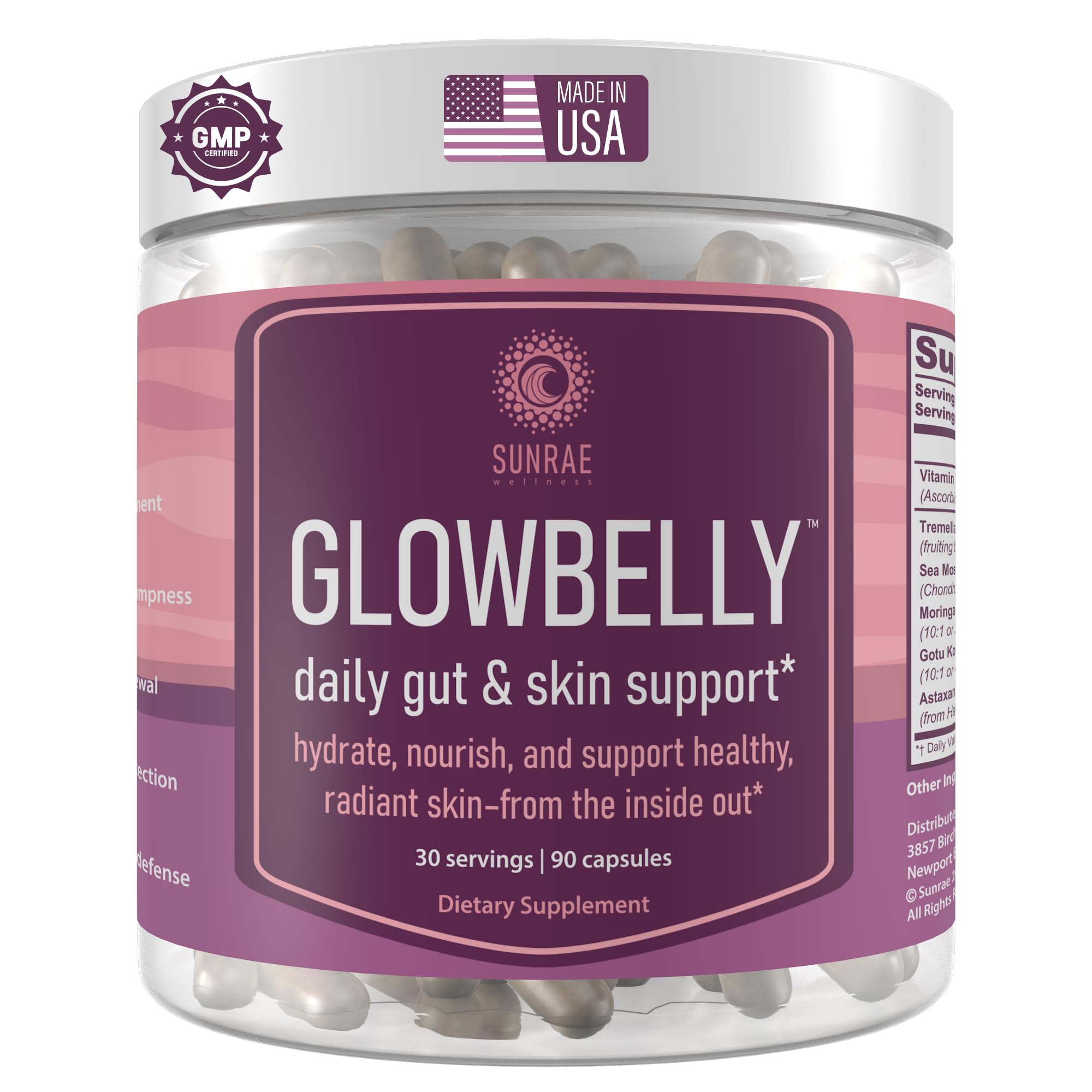 Sunrae Wellness Glowing Skin Supplement front view packaging