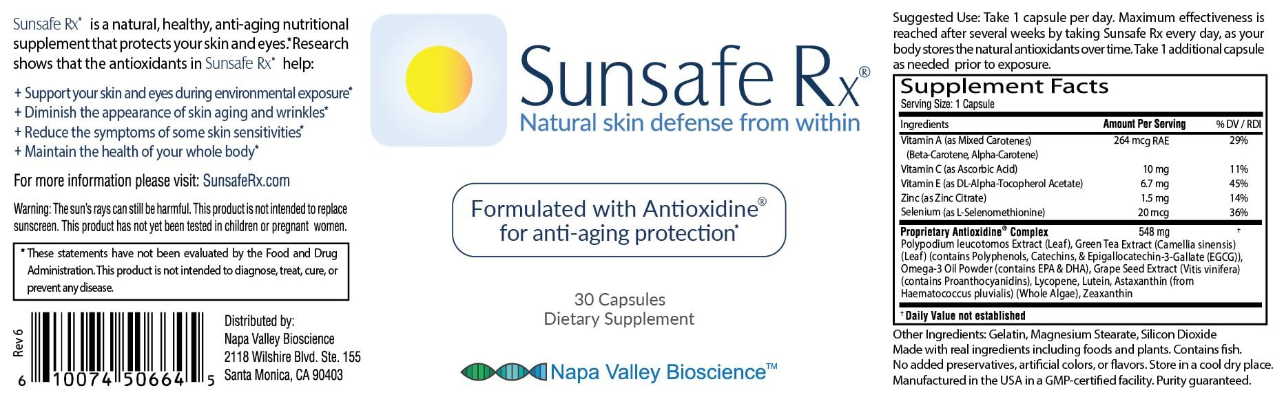 Sunsafe Rx Antioxidant Supplement with lifestyle setting
