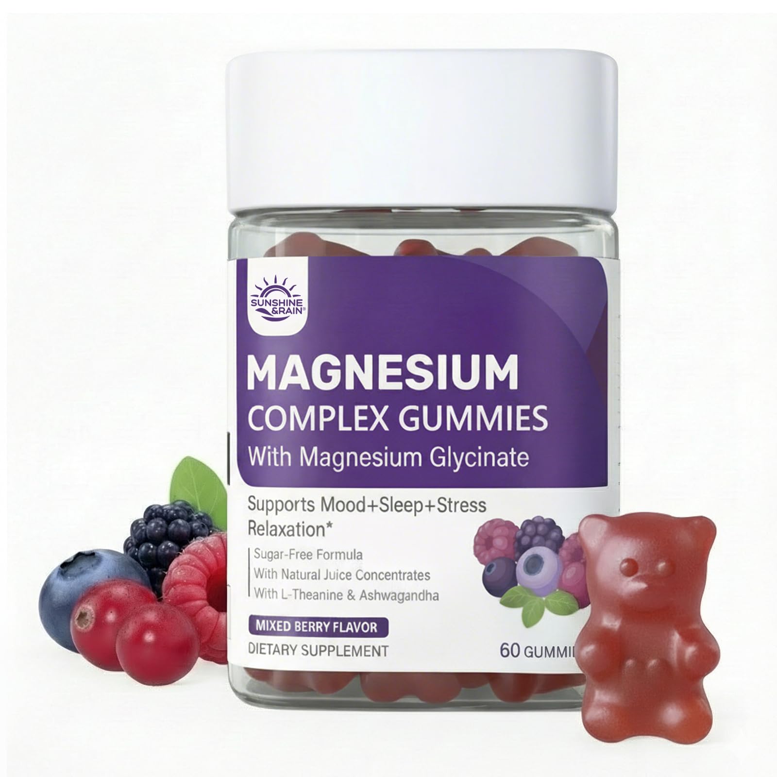 Sunshine & Rain Magnesium Complex Gummies front view