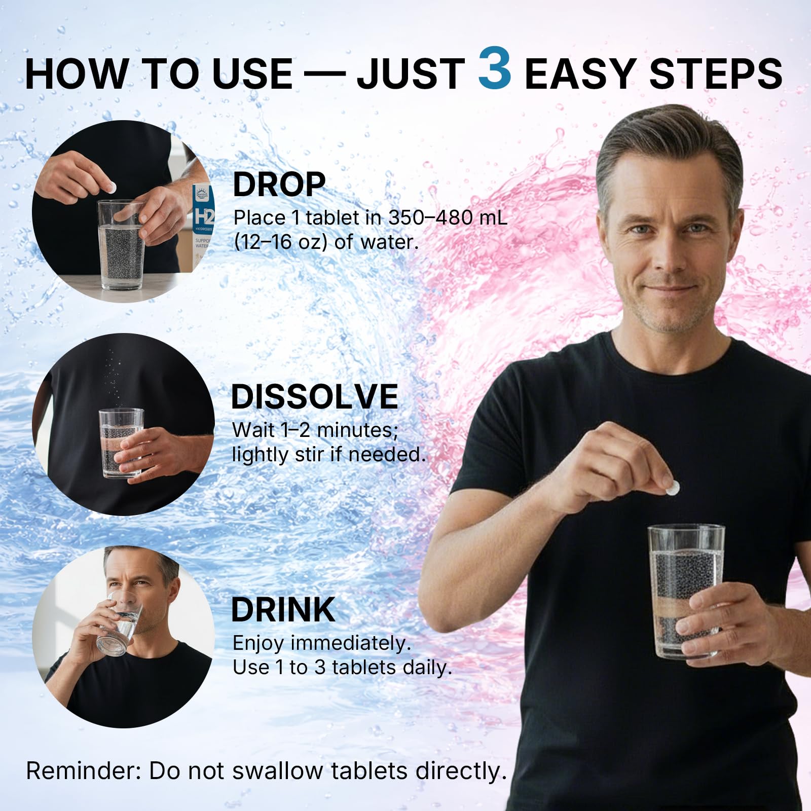 Sunshine & Rain Magnesium H2 Tablets in blister pack