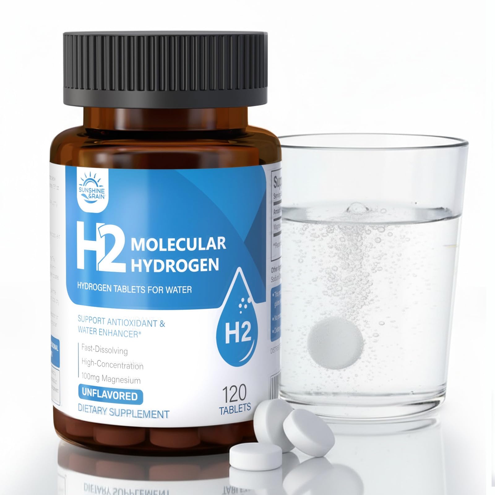 Sunshine & Rain Molecular Hydrogen Tablets front view