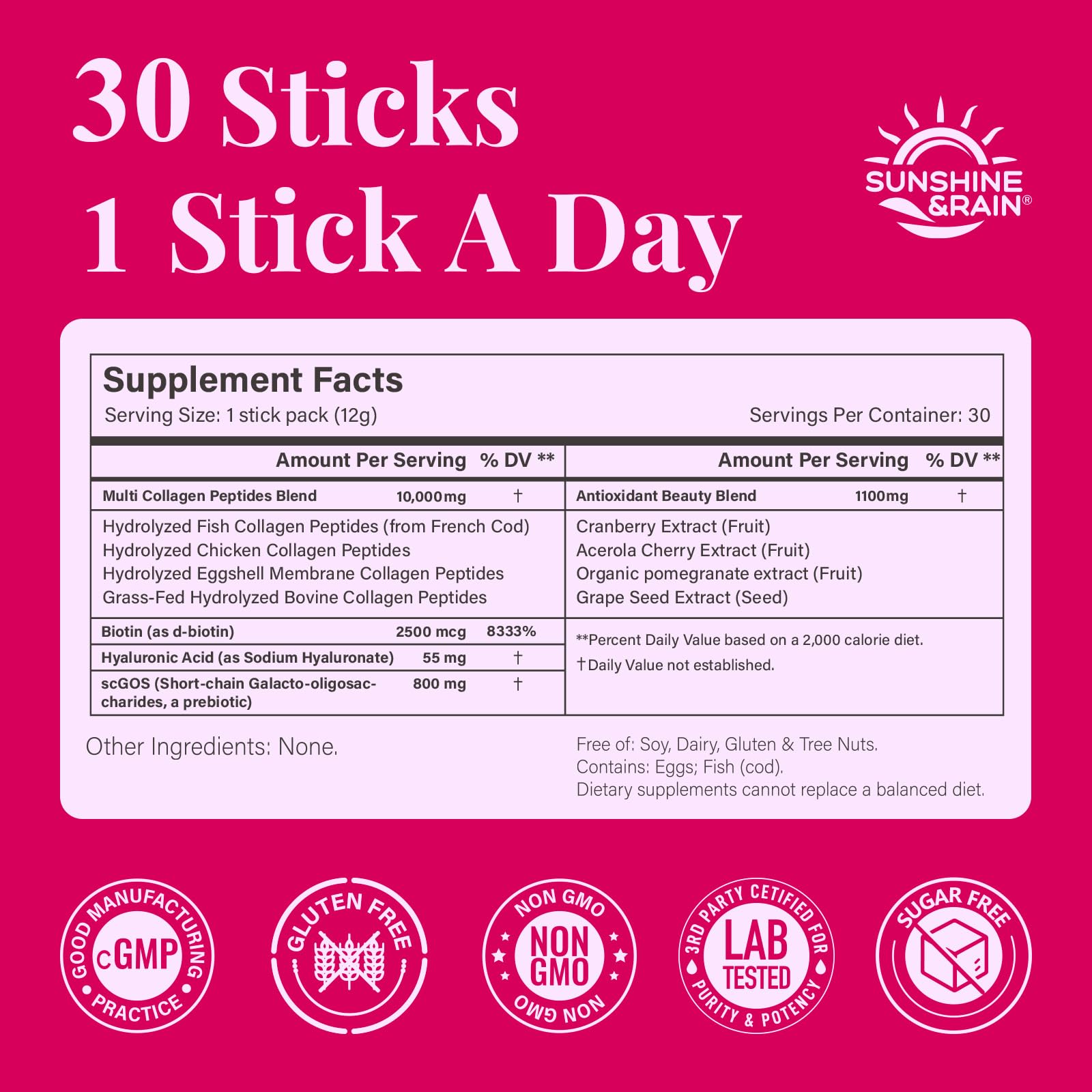 Sunshine & Rain Multi-Source Collagen Stick Pack close-up