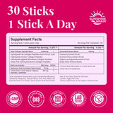 Sunshine & Rain Multi-Source Collagen Stick Packs in a glass of water