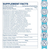 Sunshine & Rain Probiotics bottle with label showing ingredients