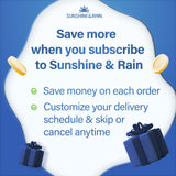 Sunshine & Rain Probiotics capsules with natural background