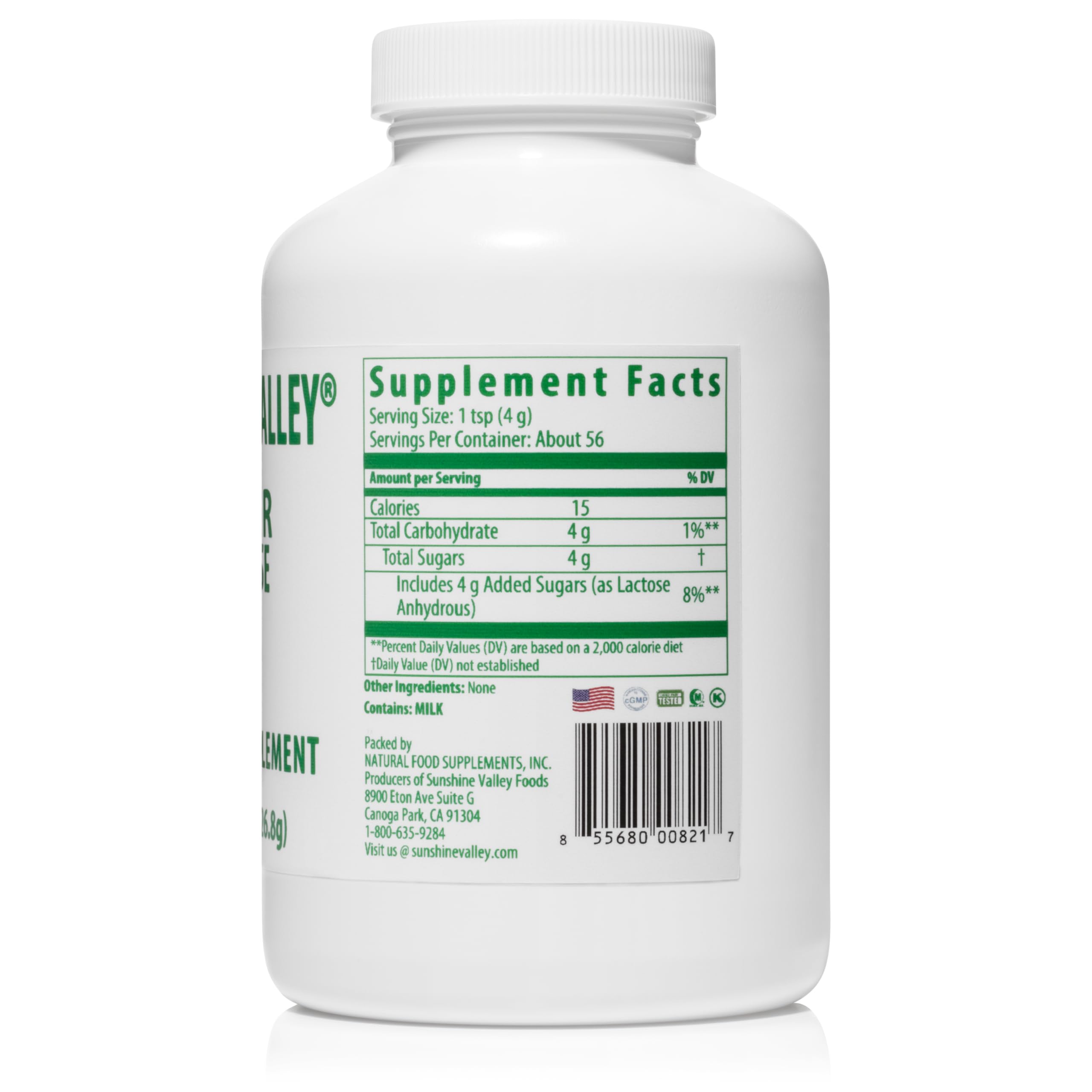 Sunshine Valley Super Lactose Dry Powder 275g with measuring spoon