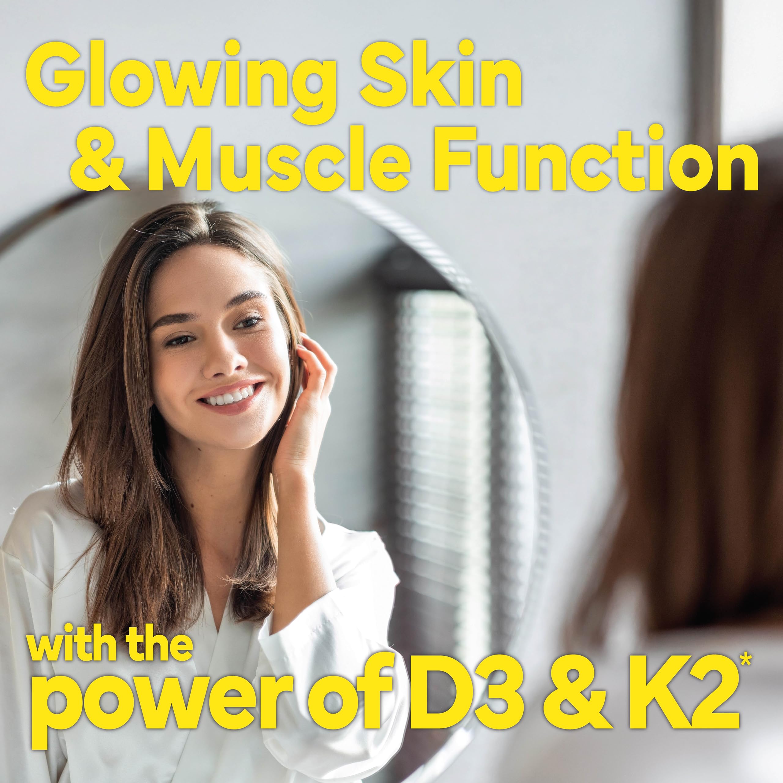 Sunshine Vitamin D3 with K2 supplement capsule details
