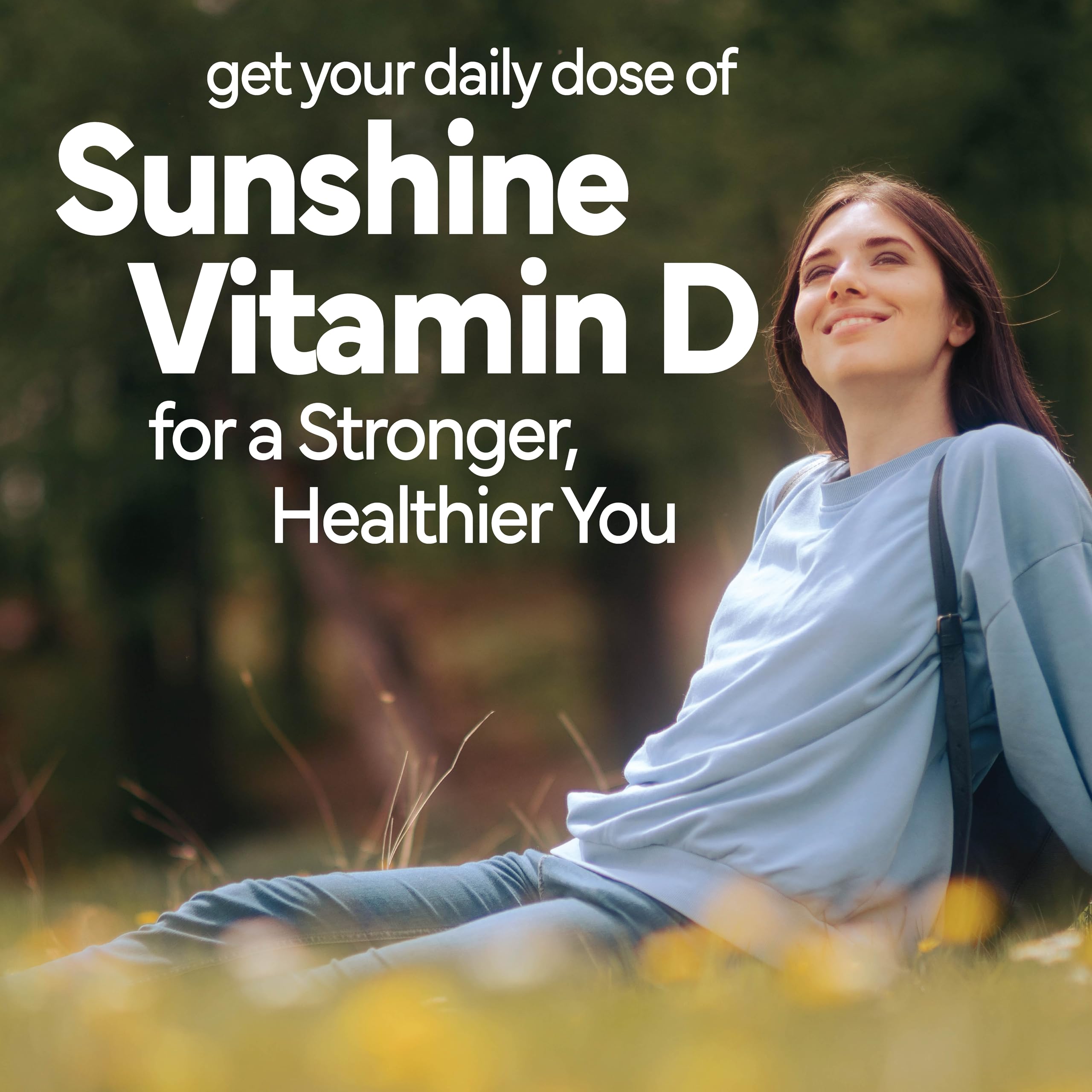 Sunshine Vitamin D3 with K2 supplement on a wooden table