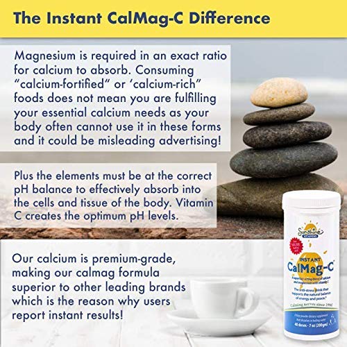 Sunshine Vitamins Instant CalMag-C Calcium and Magnesium Powder nutritional information