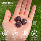 Sunsoil Sleep Gummies bottle side view highlighting organic certification