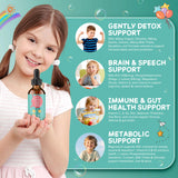 Sunthos Gentle Daily Liquid Drops in a spoon for serving