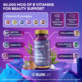 SUNUV Biotin Collagen Keratin Complex 60 capsules bottle