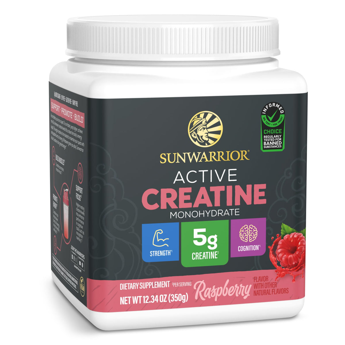 Sunwarrior Active Creatine 350g front view with packaging
