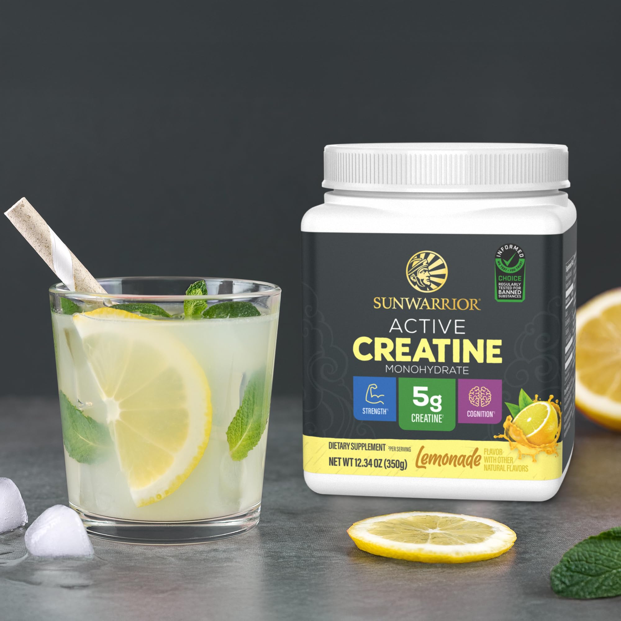 Sunwarrior Active Creatine 350g opened container