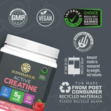 Sunwarrior Active Creatine 350g side view with nutritional information