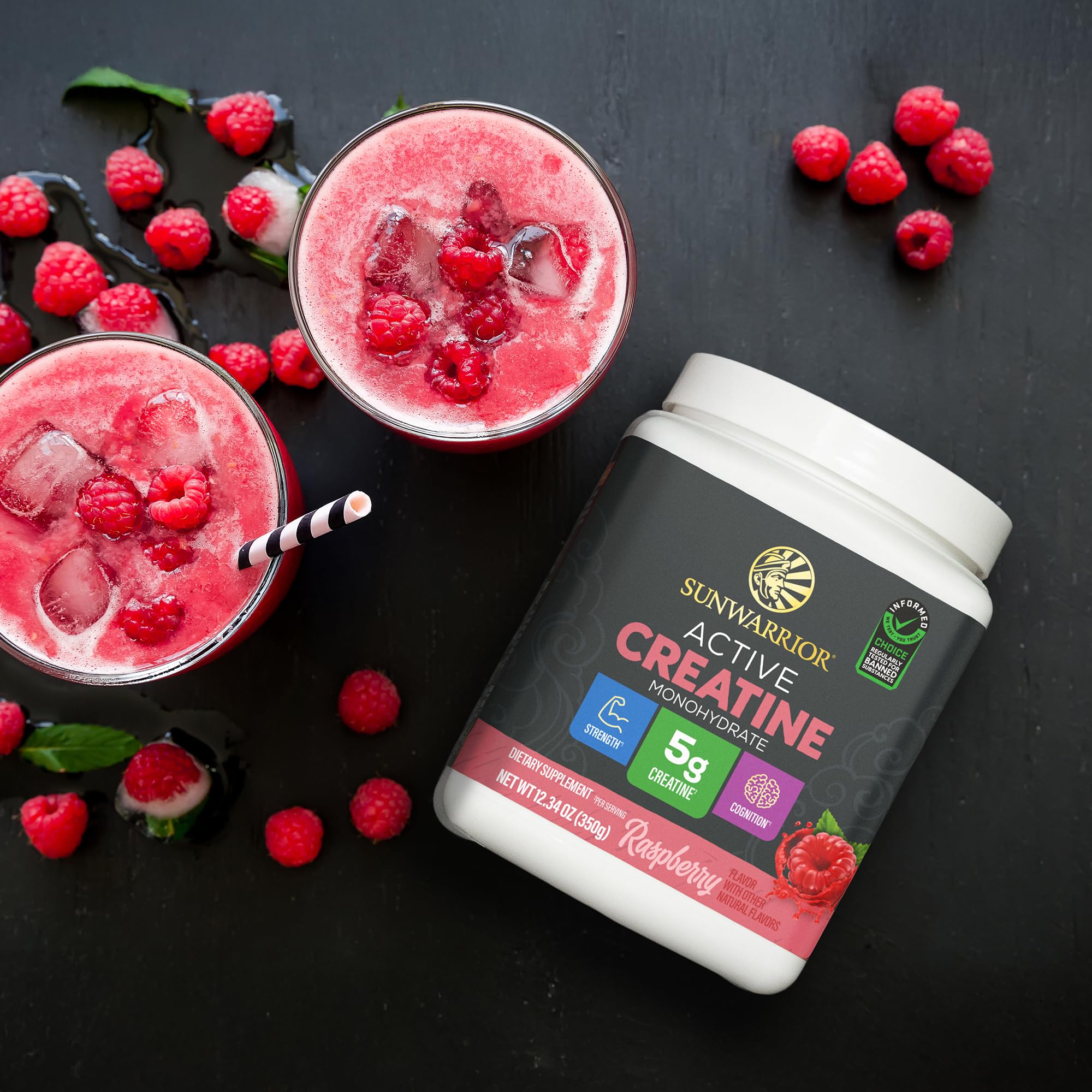 Sunwarrior Active Creatine 350g with shaker bottle